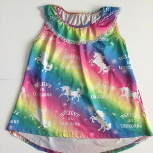 Girl’s Nightgown “Believe in Unicorns” Sleeveless Size 8
